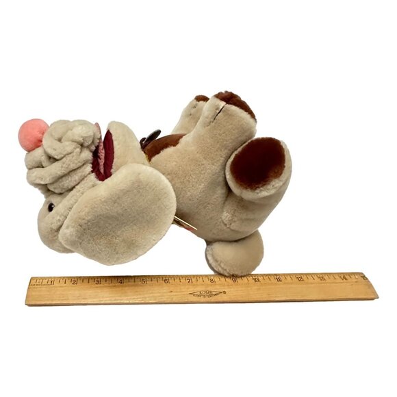 Vintage Wrinkles Ganz Dog Beige Plush Tag 10 in with Bone and Tags 1984 - Picture 12 of 16